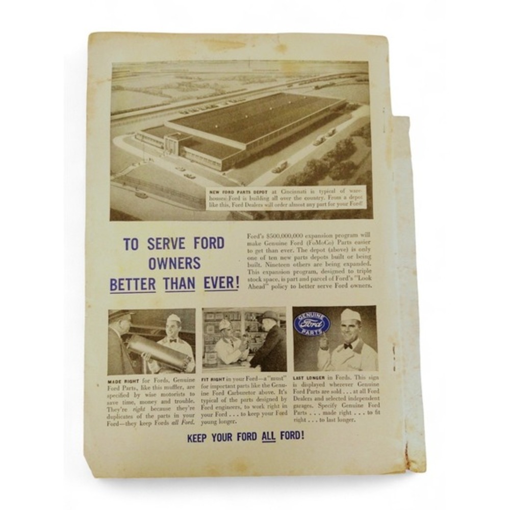 1951 Ford Parts Depot Print Ad Cincinnati Expansion MCM Art Industrial Americana